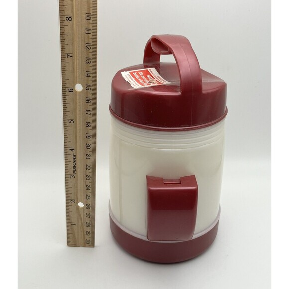 Vintage Aladdin Heat And Go Microwave Lunch Container White & Maroon No Spoon - Picture 4 of 7